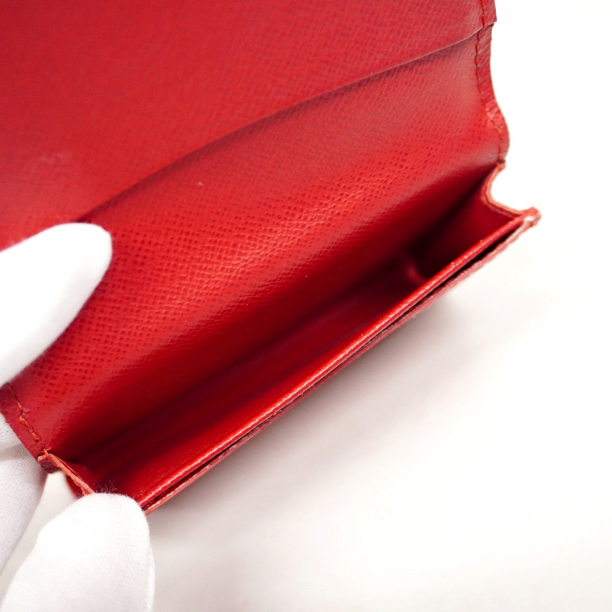 【6ae5127-k】ルイヴィトン カードケース エピ アンヴェロップカルトドゥヴィジット M5658E ルージュ【中古】レディース