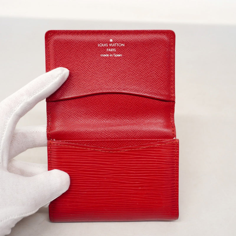 【6ae5127-k】ルイヴィトン カードケース エピ アンヴェロップカルトドゥヴィジット M5658E ルージュ【中古】レディース