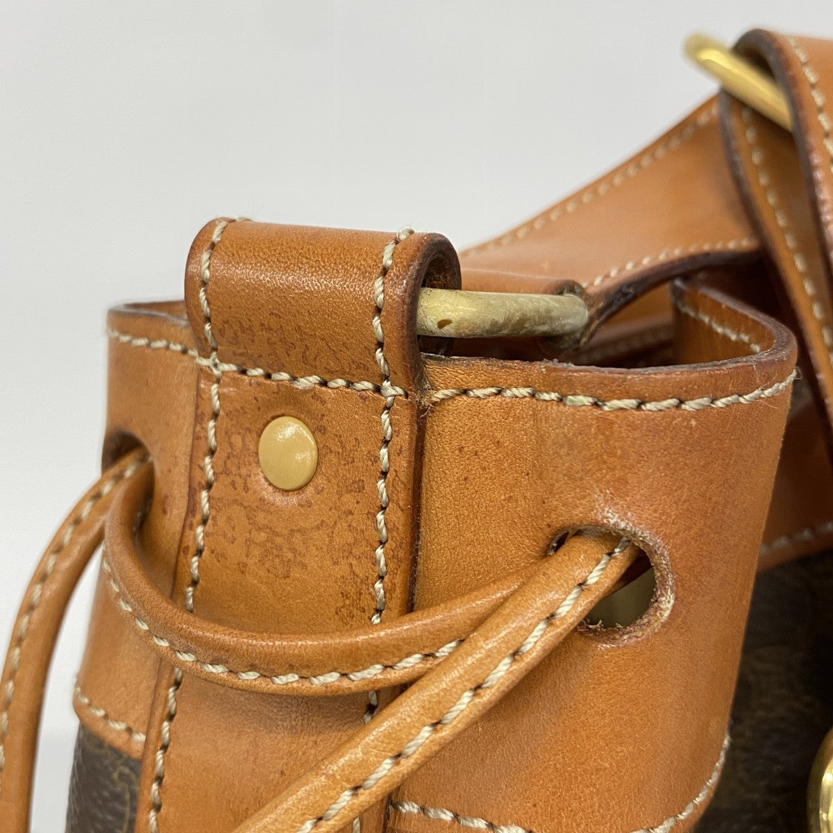 【6ae5139-k】セリーヌ ショルダーバッグ マカダム PVC ブラウン ゴールド金具【中古】レディース