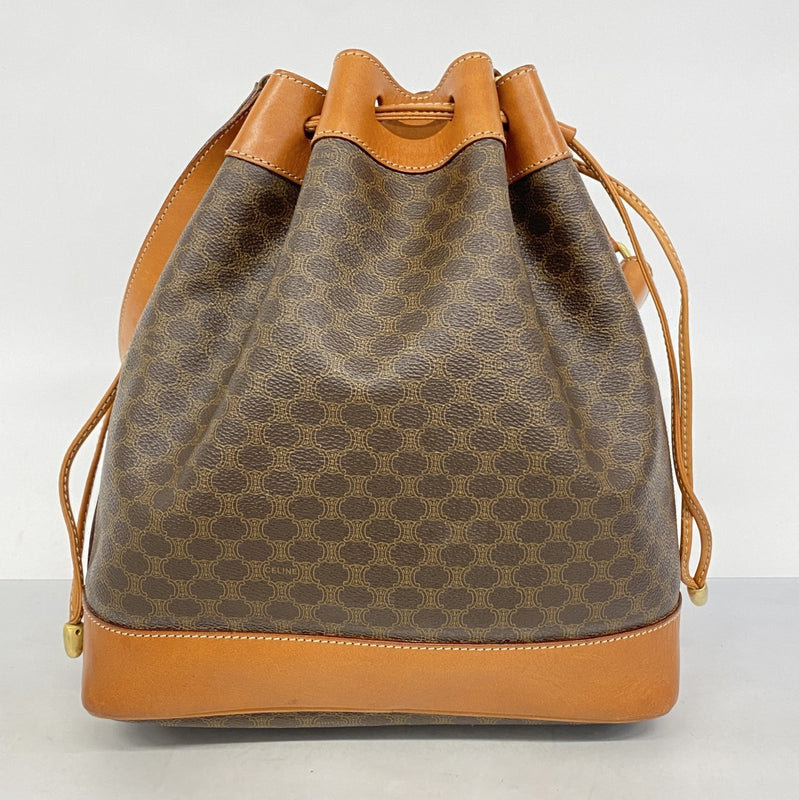 【6ae5139-k】セリーヌ ショルダーバッグ マカダム PVC ブラウン ゴールド金具【中古】レディース