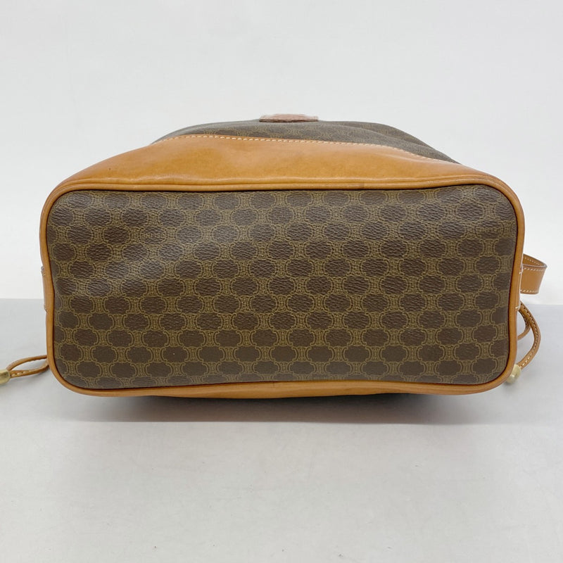 【6ae5139-k】セリーヌ ショルダーバッグ マカダム PVC ブラウン ゴールド金具【中古】レディース