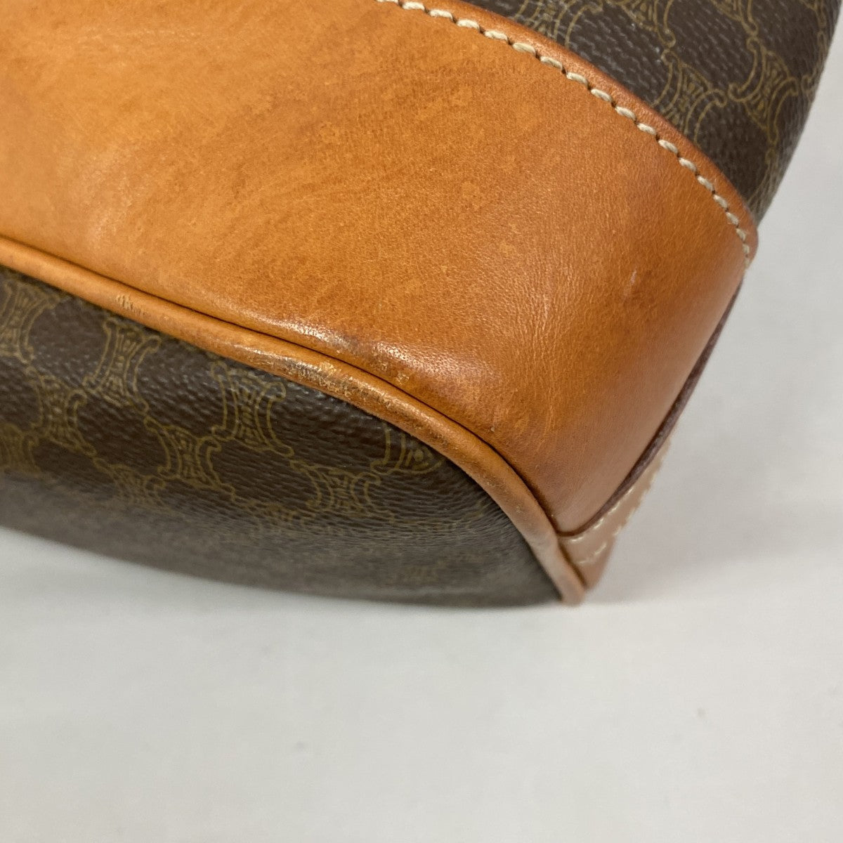 【6ae5139-k】セリーヌ ショルダーバッグ マカダム PVC ブラウン ゴールド金具【中古】レディース