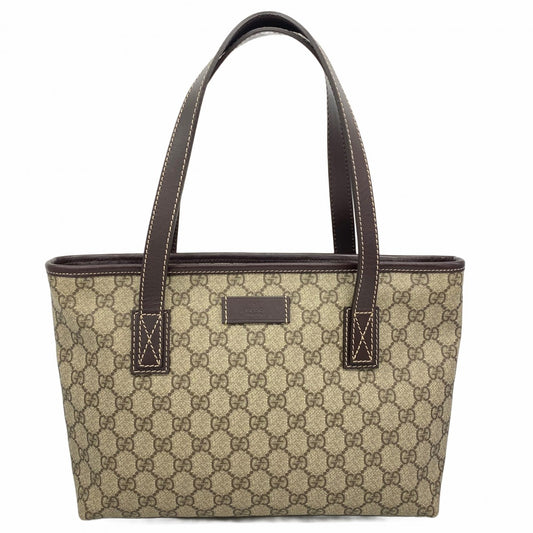 【6ae5141-k】グッチ トートバッグ GGスプリーム 211138 PVC ブラウン シルバー金具【中古】レディース