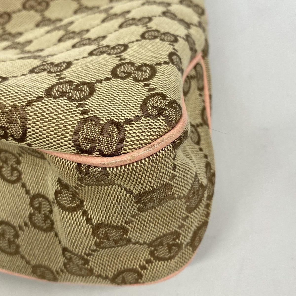 【6ae5142-k】グッチ トートバッグ GGキャンバス 121023 キャンバス ベージュ ピンク シャンパンゴールド金具【中古】レディース