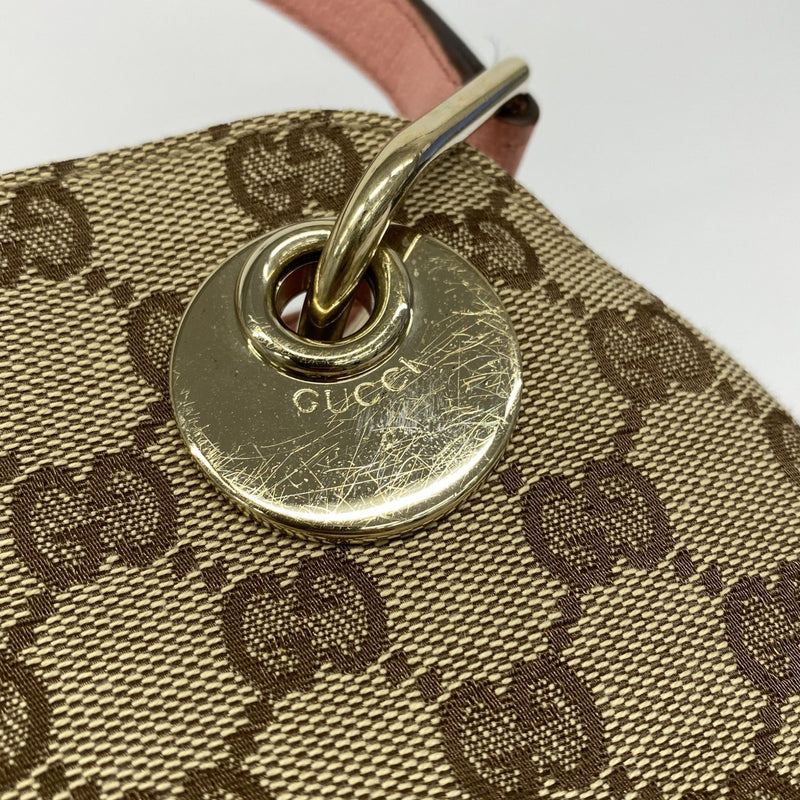 【6ae5142-k】グッチ トートバッグ GGキャンバス 121023 キャンバス ベージュ ピンク シャンパンゴールド金具【中古】レディース