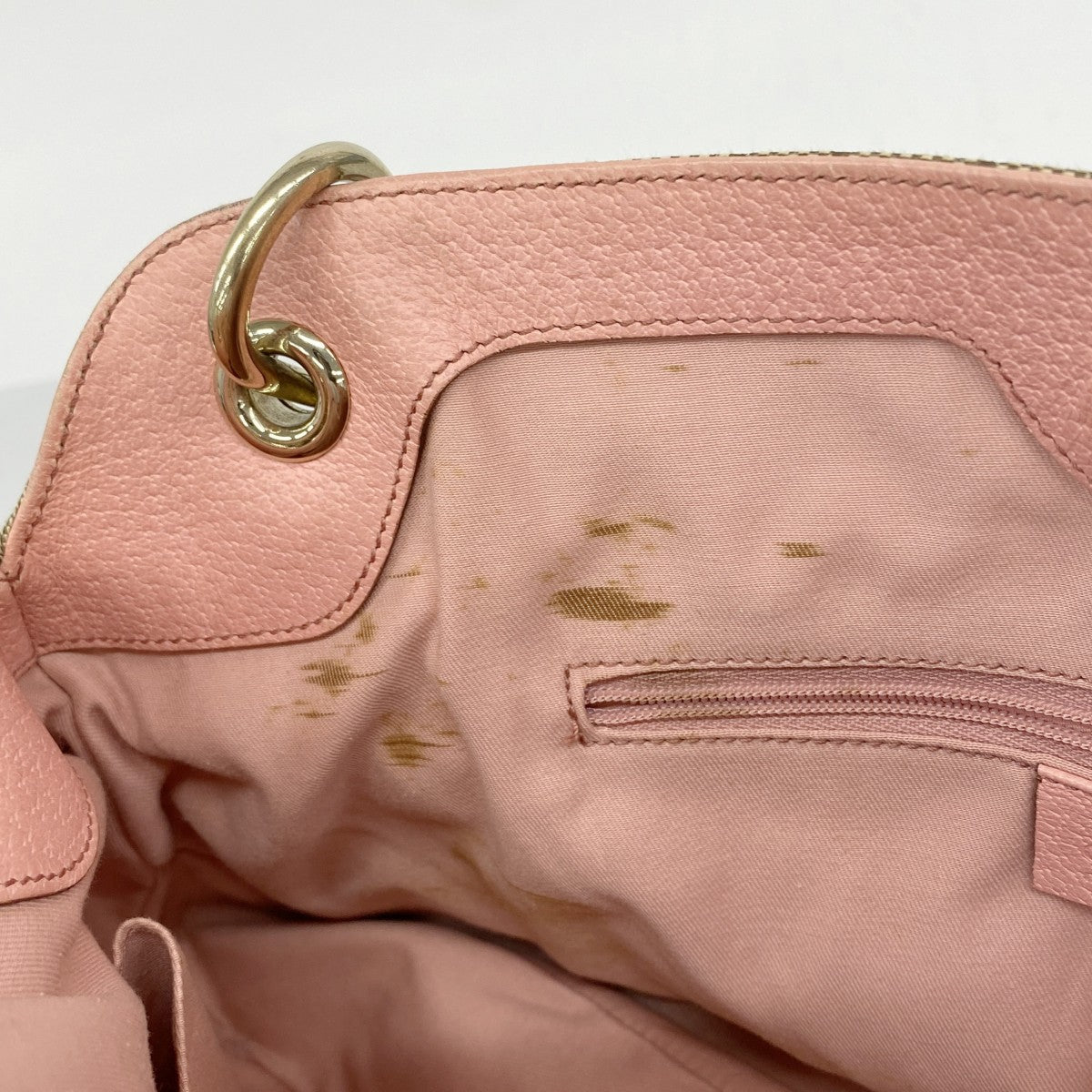 【6ae5142-k】グッチ トートバッグ GGキャンバス 121023 キャンバス ベージュ ピンク シャンパンゴールド金具【中古】レディース