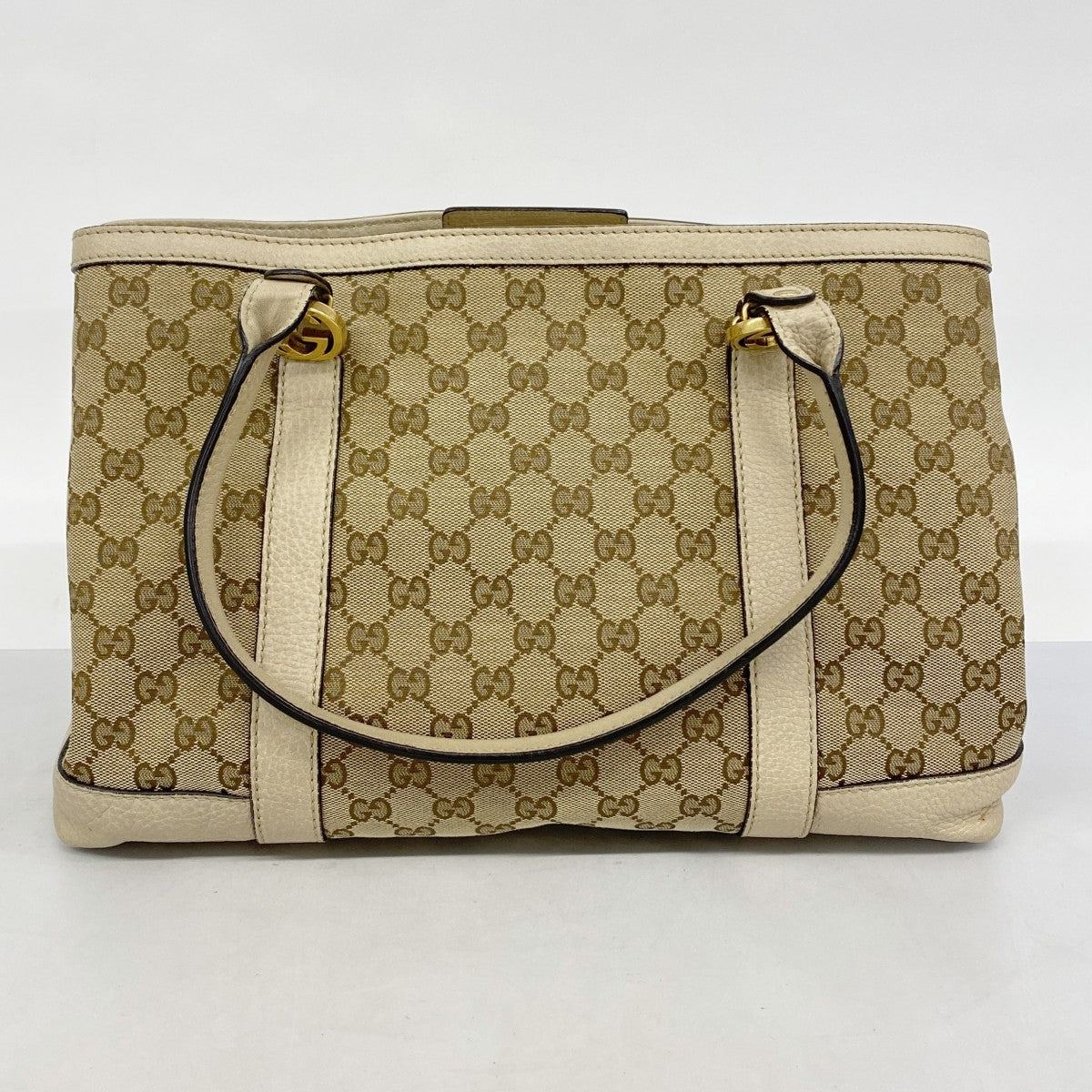 【6ae5143-k】グッチ トートバッグ GGキャンバス 353122 キャンバス ベージュ ゴールド金具【中古】レディース