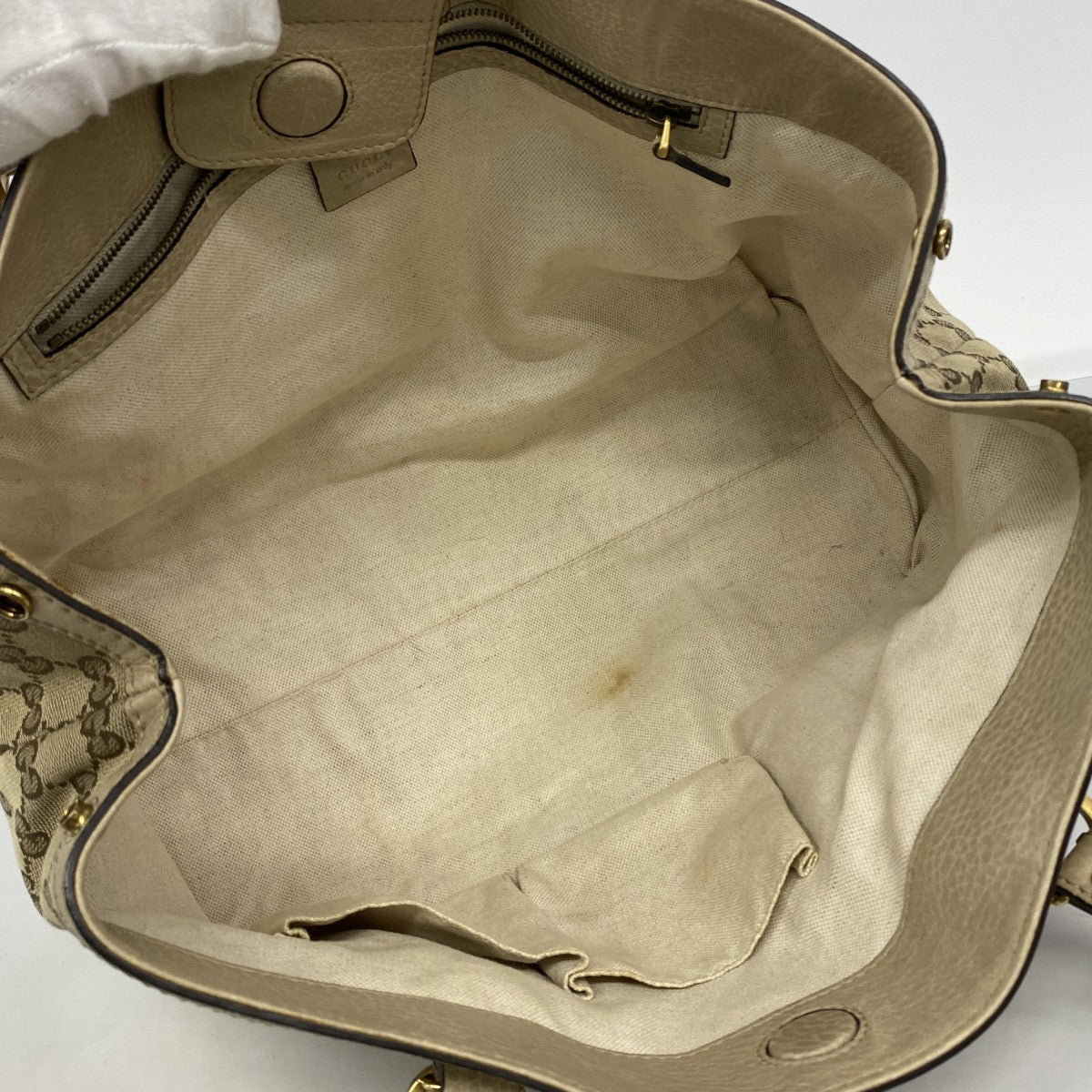 【6ae5143-k】グッチ トートバッグ GGキャンバス 353122 キャンバス ベージュ ゴールド金具【中古】レディース