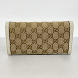 【6ae5144-k】グッチ 長財布 GGキャンバス インターロッキングG 282431 キャンバス ブラウン ベージュ シャンパンゴールド金具【中古】レディース