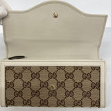 【6ae5144-k】グッチ 長財布 GGキャンバス インターロッキングG 282431 キャンバス ブラウン ベージュ シャンパンゴールド金具【中古】レディース