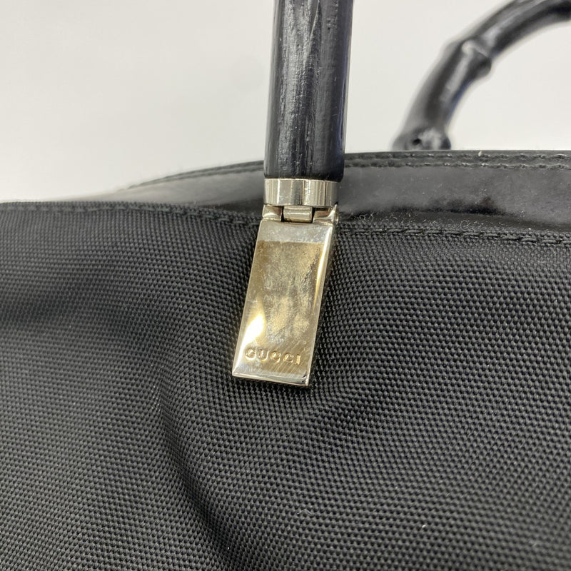 【6ae5145-k】グッチ ハンドバッグ バンブー 000 0828 ナイロン ブラック シルバー金具 2wayバッグ【中古】レディース