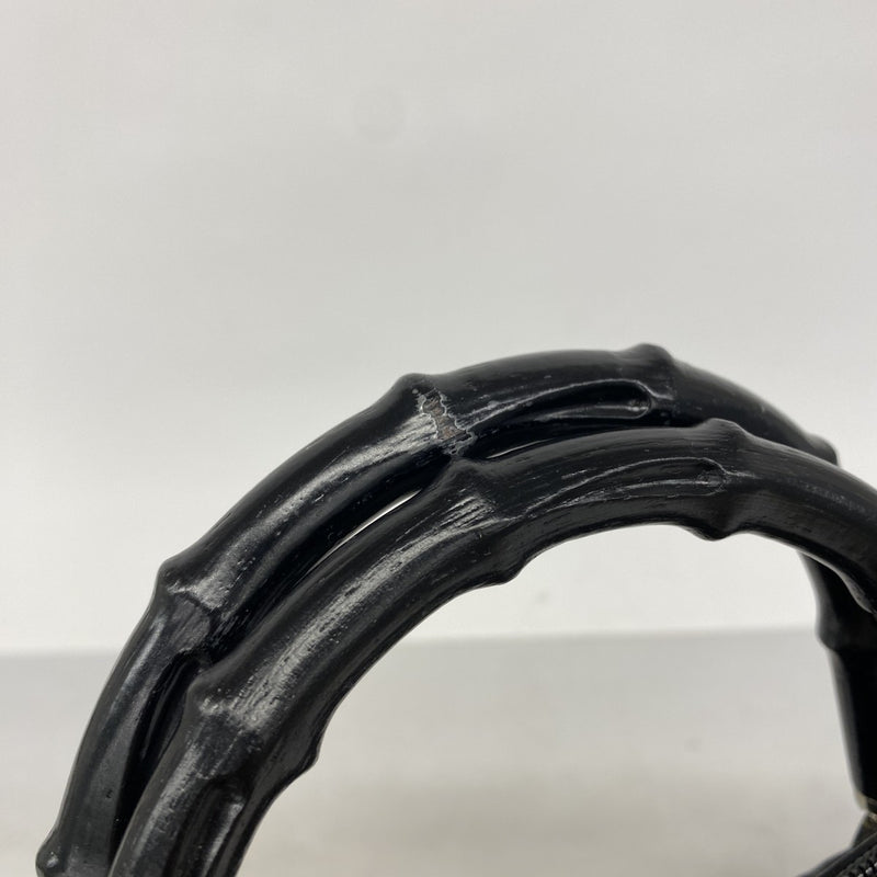 【6ae5145-k】グッチ ハンドバッグ バンブー 000 0828 ナイロン ブラック シルバー金具 2wayバッグ【中古】レディース