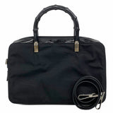 【6ae5145-k】グッチ ハンドバッグ バンブー 000 0828 ナイロン ブラック シルバー金具 2wayバッグ【中古】レディース