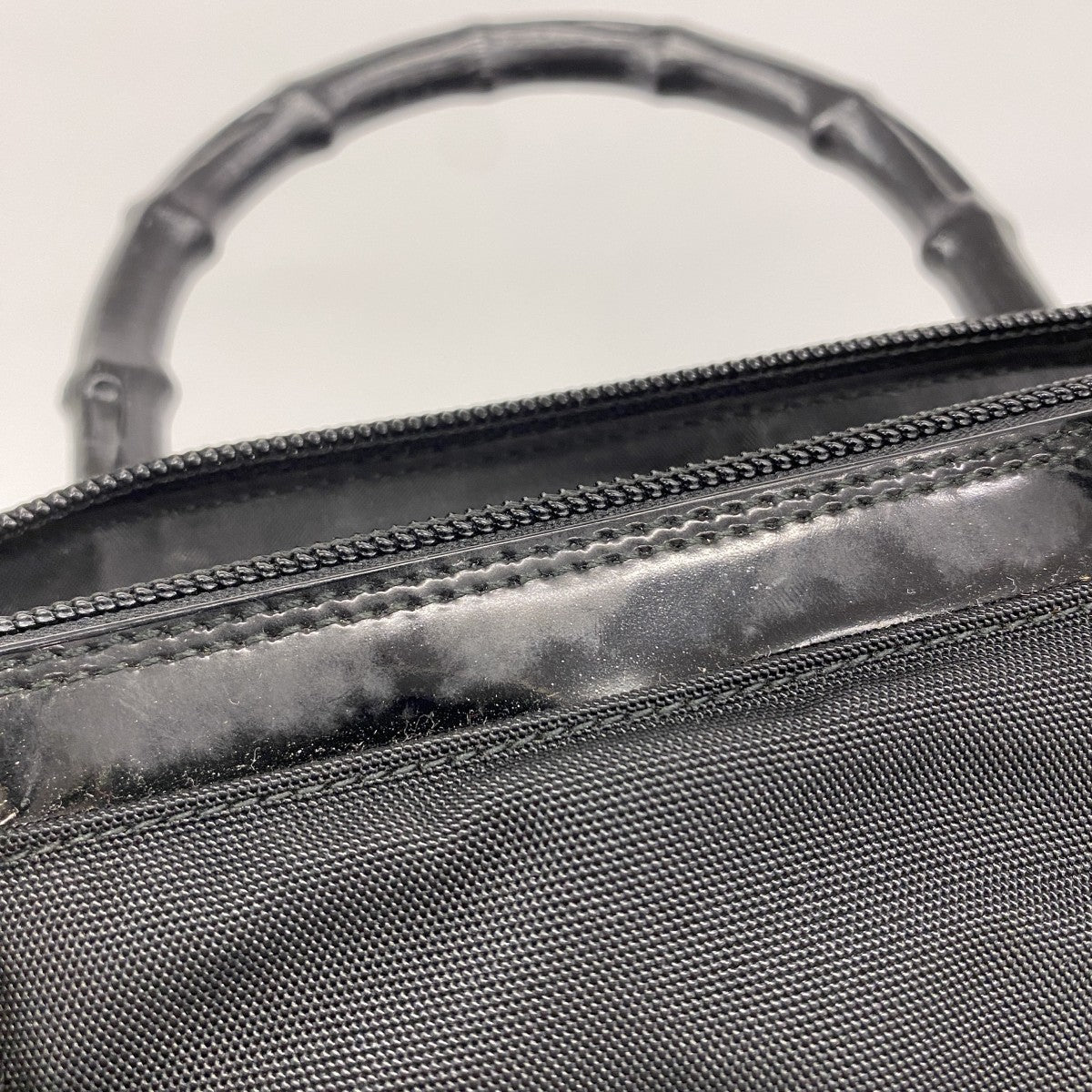 【6ae5145-k】グッチ ハンドバッグ バンブー 000 0828 ナイロン ブラック シルバー金具 2wayバッグ【中古】レディース