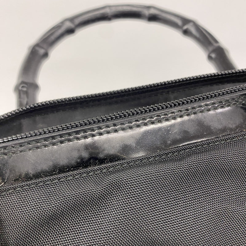 【6ae5145-k】グッチ ハンドバッグ バンブー 000 0828 ナイロン ブラック シルバー金具 2wayバッグ【中古】レディース