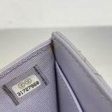 【6ae5146-k】シャネル 三つ折り財布 マトラッセ キャビアスキン パープル シルバー金具【中古】レディース