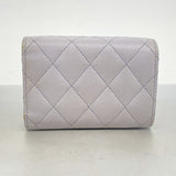 【6ae5146-k】シャネル 三つ折り財布 マトラッセ キャビアスキン パープル シルバー金具【中古】レディース