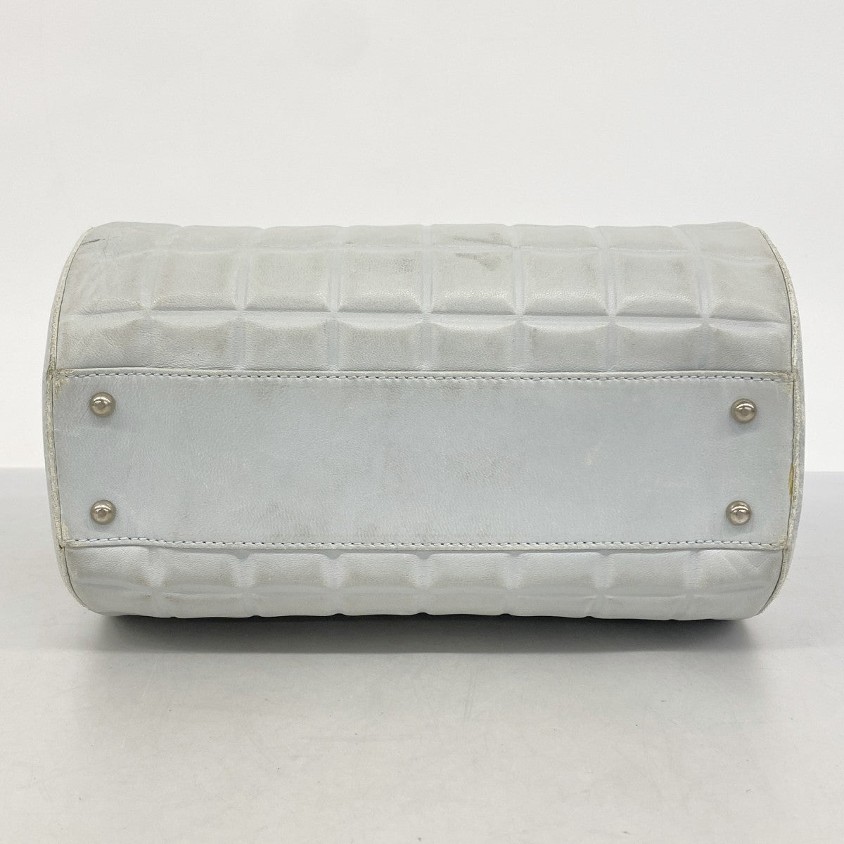 【6ae5147-k】シャネル ハンドバッグ チョコバー ラムスキン ブルー シルバー金具【中古】レディース