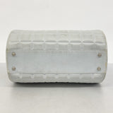 【6ae5147-k】シャネル ハンドバッグ チョコバー ラムスキン ブルー シルバー金具【中古】レディース