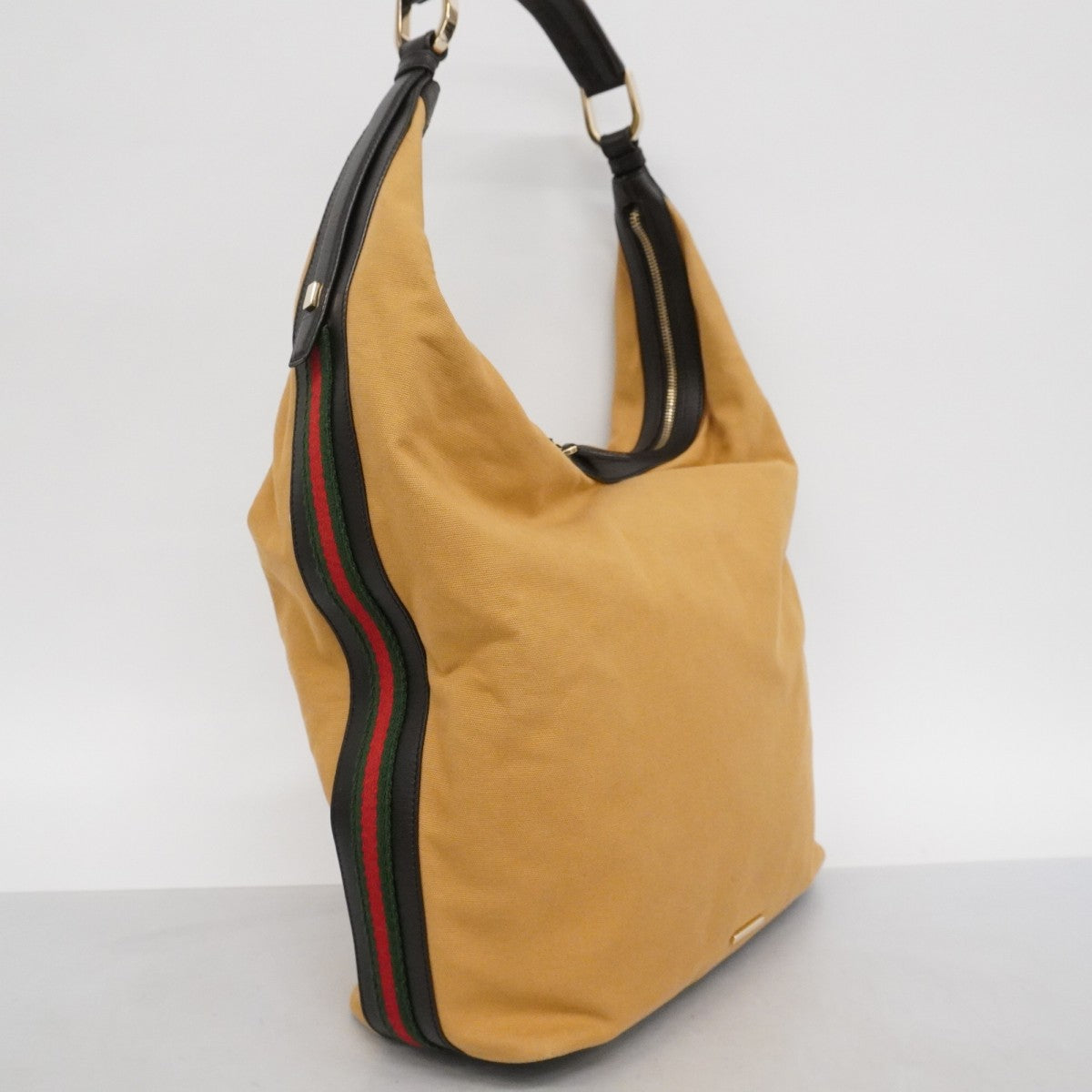 【6ae5149-k】グッチ ショルダーバッグ シェリーライン 001 4287 キャンバス ベージュ シャンパンゴールド金具【中古】レディース