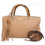 【6ae5151-k】グッチ ハンドバッグ バンブー 323660 レザー ベージュ シャンパンゴールド金具 2wayバッグ【中古】レディース