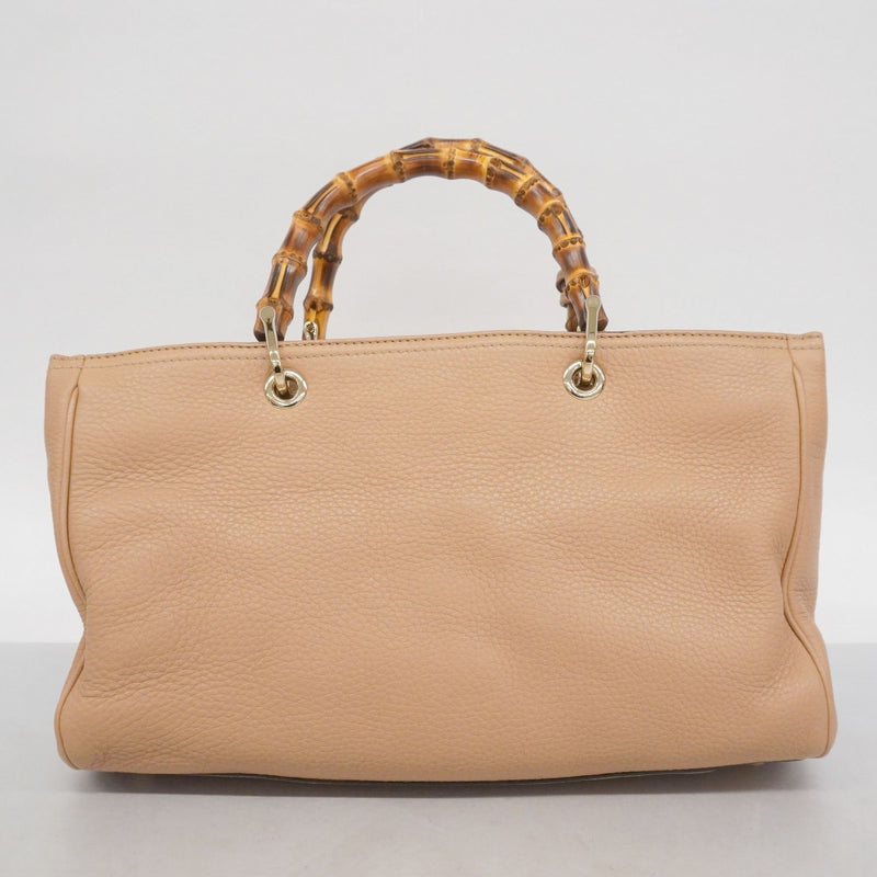 【6ae5151-k】グッチ ハンドバッグ バンブー 323660 レザー ベージュ シャンパンゴールド金具 2wayバッグ【中古】レディース