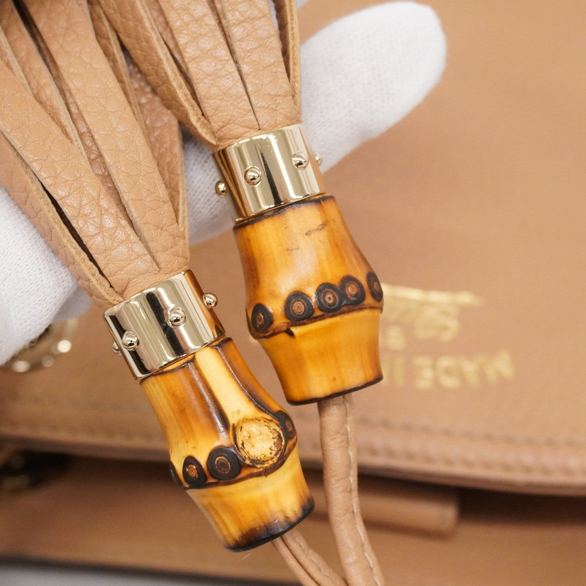 【6ae5151-k】グッチ ハンドバッグ バンブー 323660 レザー ベージュ シャンパンゴールド金具 2wayバッグ【中古】レディース