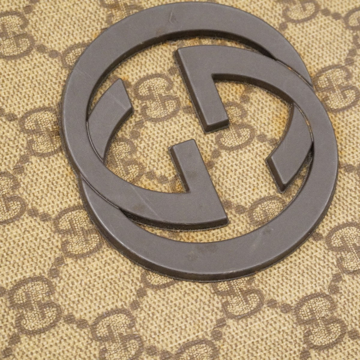 【6ae5152-k】グッチ クラッチバッグ GGスプリーム インターロッキングG 196264 PVC ブラウン シルバー金具【中古】メンズ レディース ユニセックス