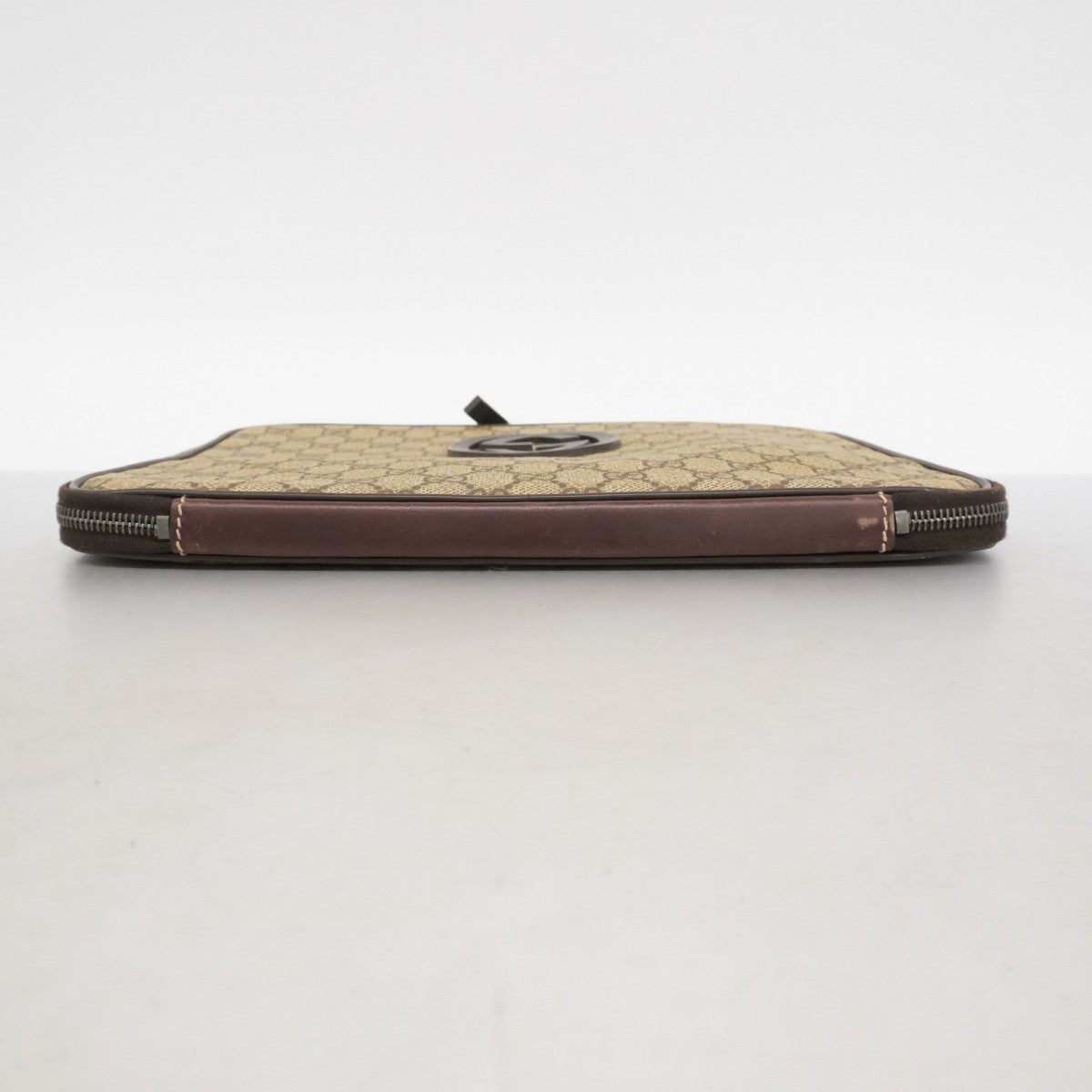 【6ae5152-k】グッチ クラッチバッグ GGスプリーム インターロッキングG 196264 PVC ブラウン シルバー金具【中古】メンズ レディース ユニセックス