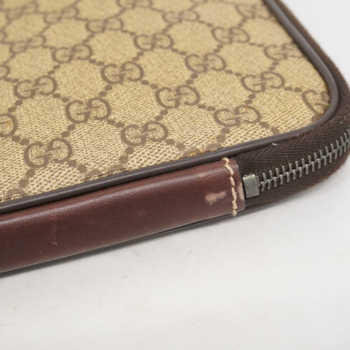 【6ae5152-k】グッチ クラッチバッグ GGスプリーム インターロッキングG 196264 PVC ブラウン シルバー金具【中古】メンズ レディース ユニセックス