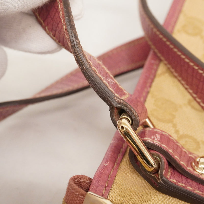 【6ae5153-k】グッチ ショルダーバッグ GGキャンバス 144388 キャンバス ベージュ シャンパンゴールド金具【中古】レディース