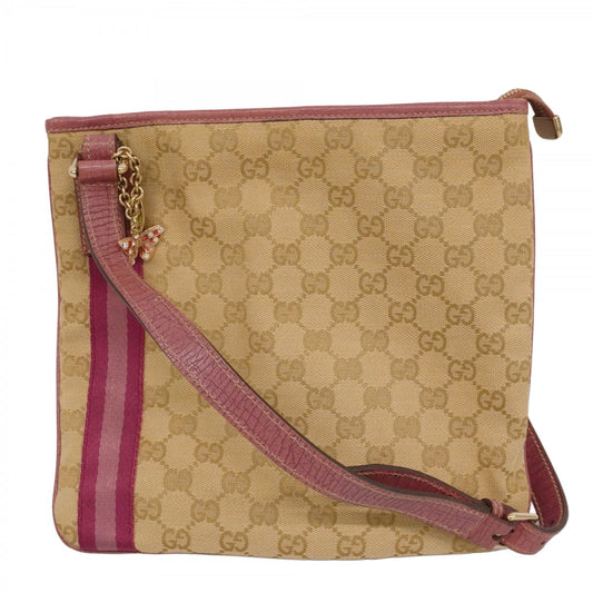 【6ae5153-k】グッチ ショルダーバッグ GGキャンバス 144388 キャンバス ベージュ シャンパンゴールド金具【中古】レディース