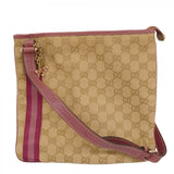 【6ae5153-k】グッチ ショルダーバッグ GGキャンバス 144388 キャンバス ベージュ シャンパンゴールド金具【中古】レディース