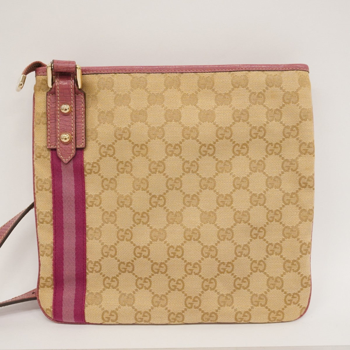 【6ae5153-k】グッチ ショルダーバッグ GGキャンバス 144388 キャンバス ベージュ シャンパンゴールド金具【中古】レディース