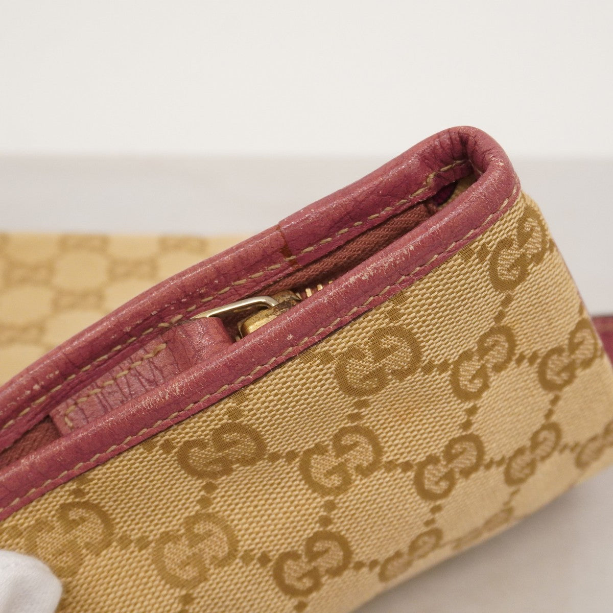 【6ae5153-k】グッチ ショルダーバッグ GGキャンバス 144388 キャンバス ベージュ シャンパンゴールド金具【中古】レディース