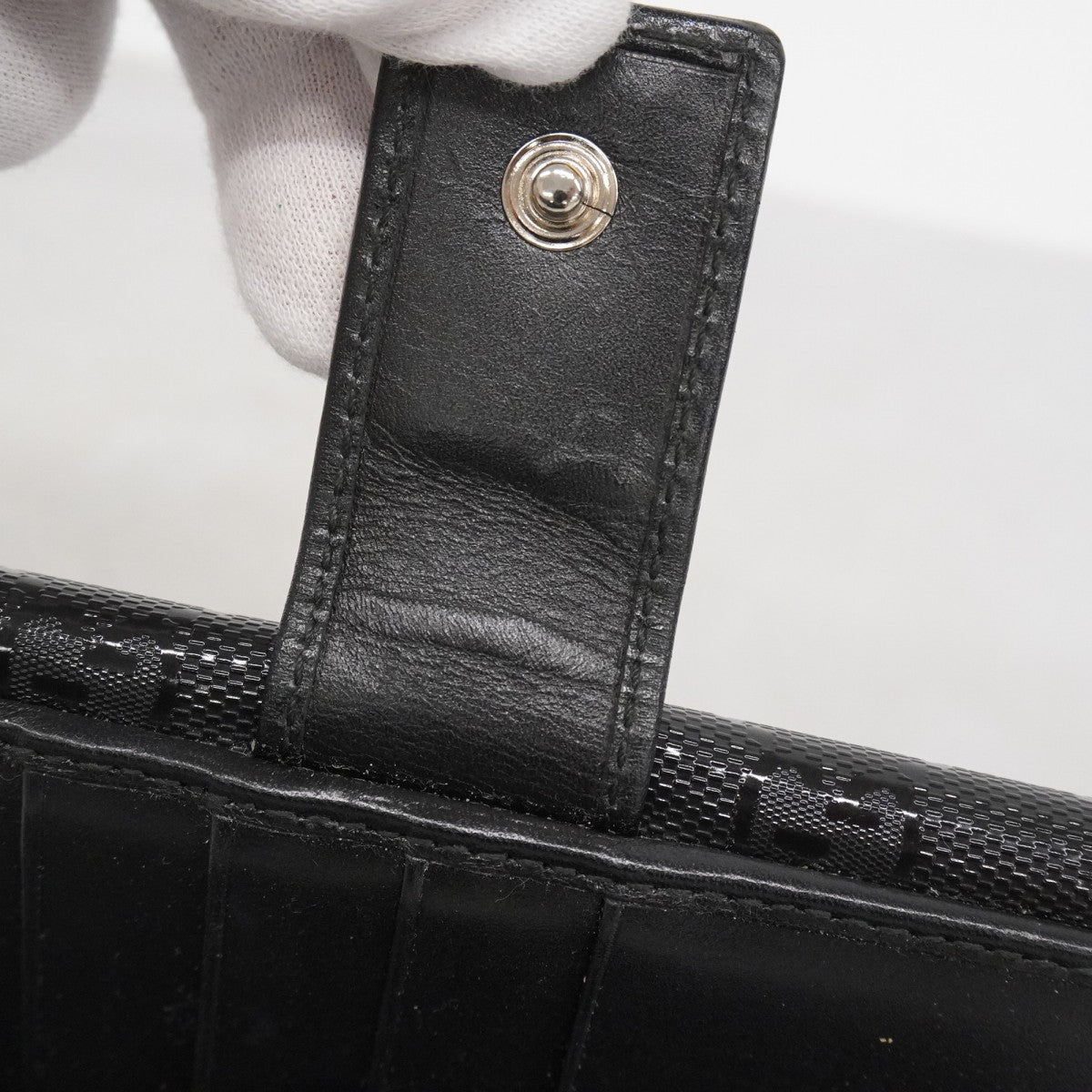 【6ae5154-k】グッチ 長財布 GGインプリメ 212104 PVC ブラック シルバー金具【中古】レディース
