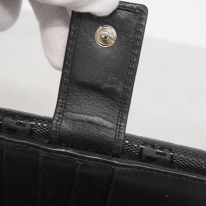 【6ae5154-k】グッチ 長財布 GGインプリメ 212104 PVC ブラック シルバー金具【中古】レディース
