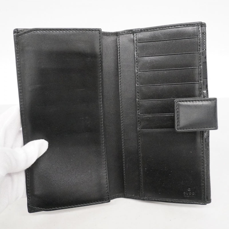 【6ae5154-k】グッチ 長財布 GGインプリメ 212104 PVC ブラック シルバー金具【中古】レディース