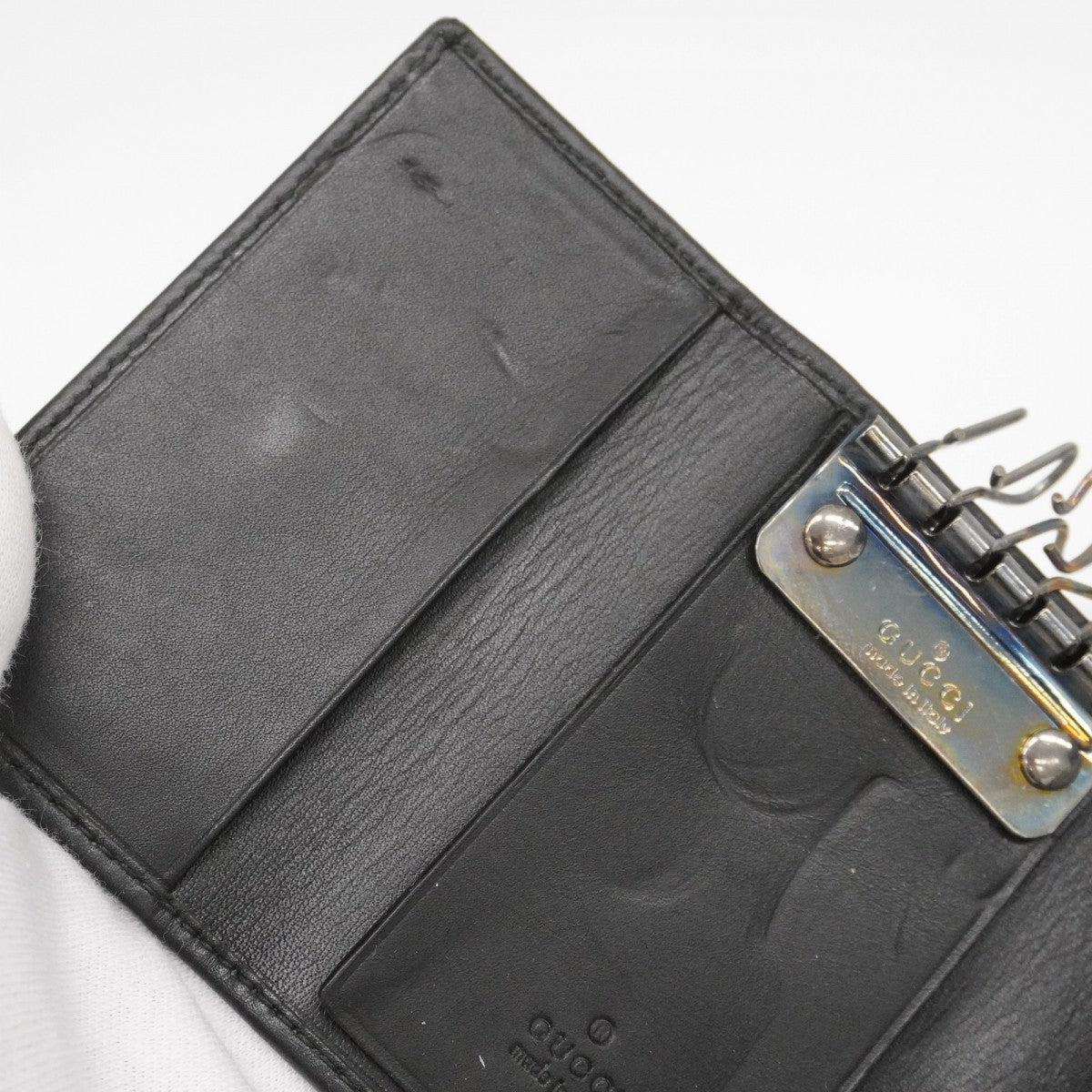 【6ae5155-k】グッチ キーケース 92758 レザー ブラック シルバー金具【中古】メンズ レディース ユニセックス