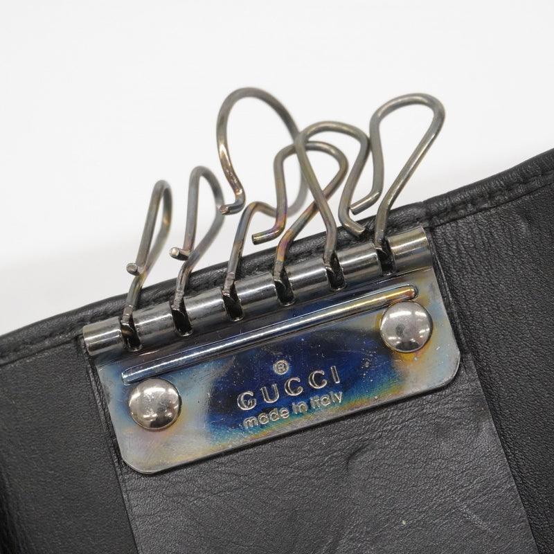 【6ae5155-k】グッチ キーケース 92758 レザー ブラック シルバー金具【中古】メンズ レディース ユニセックス