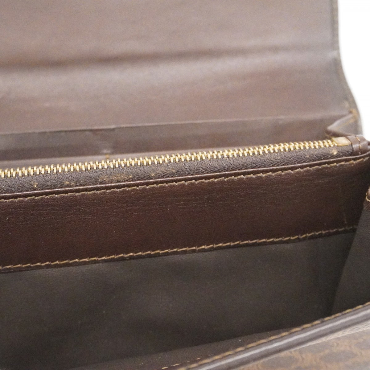 【6ae5156-k】セリーヌ 長財布 マカダム PVC ブラウン ゴールド金具【中古】レディース