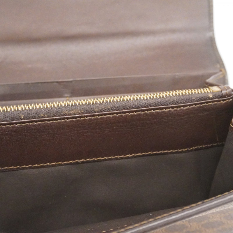 【6ae5156-k】セリーヌ 長財布 マカダム PVC ブラウン ゴールド金具【中古】レディース