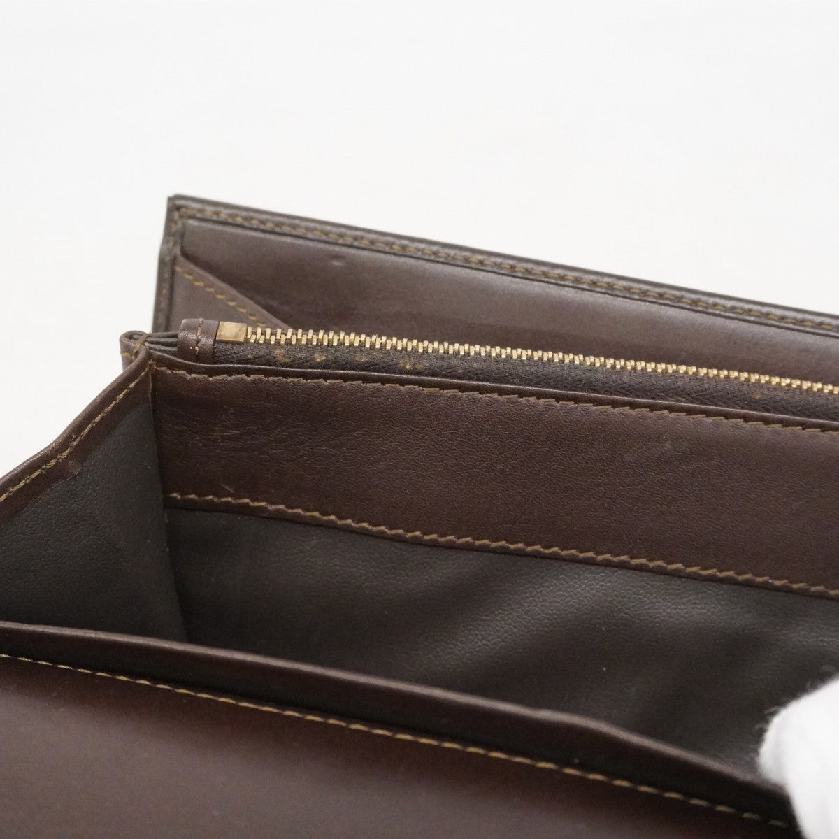 【6ae5156-k】セリーヌ 長財布 マカダム PVC ブラウン ゴールド金具【中古】レディース