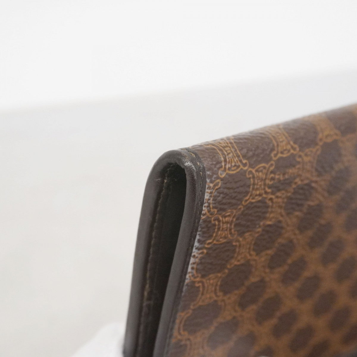 【6ae5156-k】セリーヌ 長財布 マカダム PVC ブラウン ゴールド金具【中古】レディース