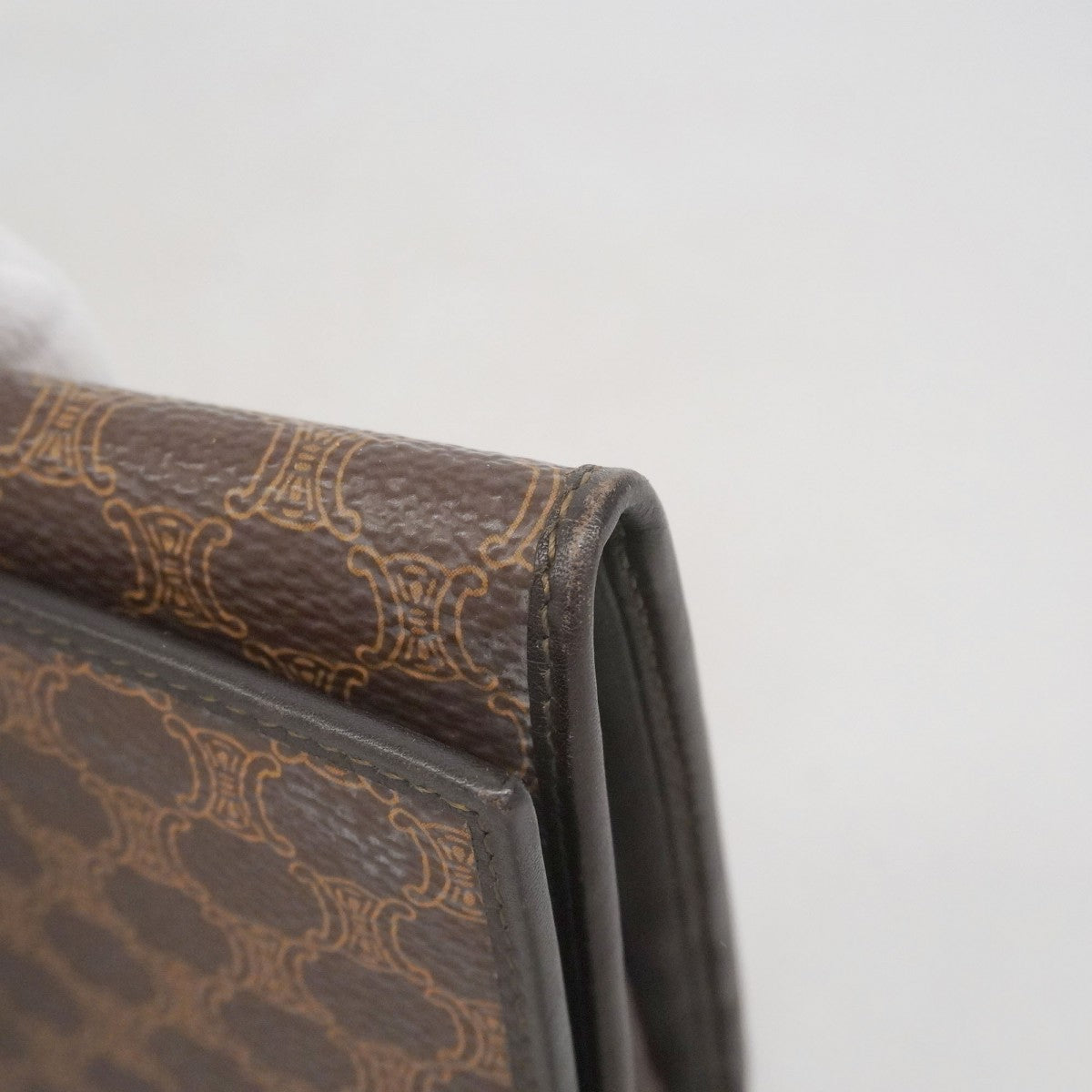 【6ae5156-k】セリーヌ 長財布 マカダム PVC ブラウン ゴールド金具【中古】レディース