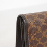 【6ae5156-k】セリーヌ 長財布 マカダム PVC ブラウン ゴールド金具【中古】レディース