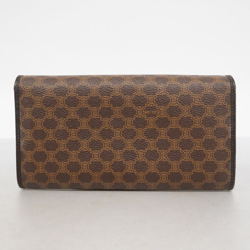 【6ae5156-k】セリーヌ 長財布 マカダム PVC ブラウン ゴールド金具【中古】レディース