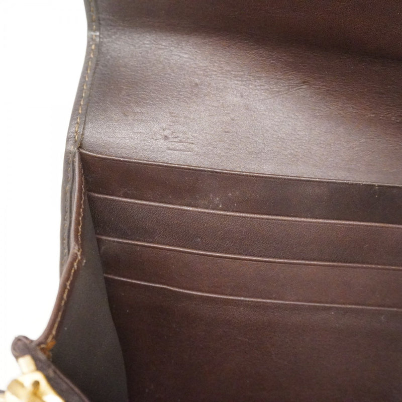 【6ae5156-k】セリーヌ 長財布 マカダム PVC ブラウン ゴールド金具【中古】レディース