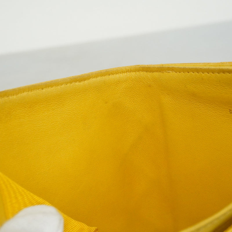 【6ae5157-k】シャネル 財布 ビコローレ キャビアスキン イエロー ゴールド金具【中古】レディース