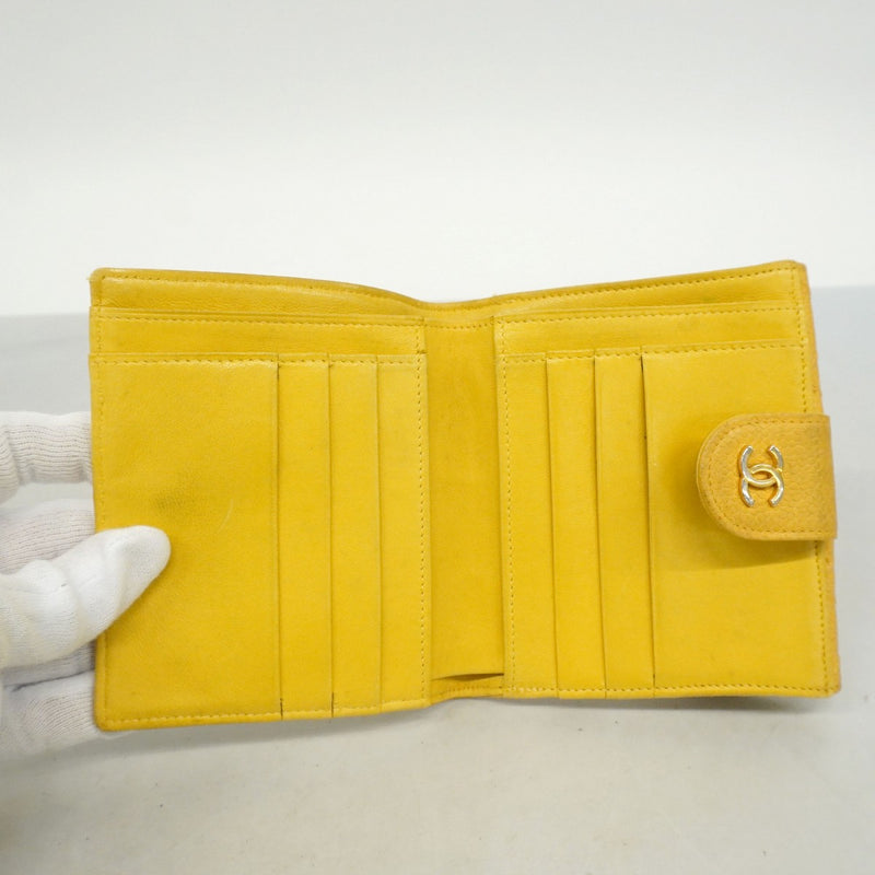 【6ae5157-k】シャネル 財布 ビコローレ キャビアスキン イエロー ゴールド金具【中古】レディース